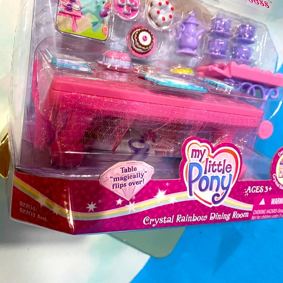 MY LITTLE PONY G3 NWT VTG 2005 CRYSTAL PRINCESS CRYSTAL RAINBOW DINING ROOM RARE - Picture 10 of 14